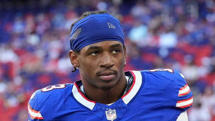 Aug 27, 2026; Orchard Park, New York, USA;  Buffalo Bills wide receiver Skyler Bell (13) looks on during warmups prior to the game against the Pittsburgh Steelers at New Highmark Stadium.  Mandatory Credit: Gregory Fisher-Imagn Images