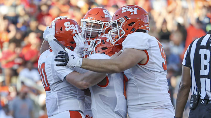 Sep 23, 2023; Houston, Texas, USA; Sam Houston State Bearkats quarterback Trapper Pannell (10)