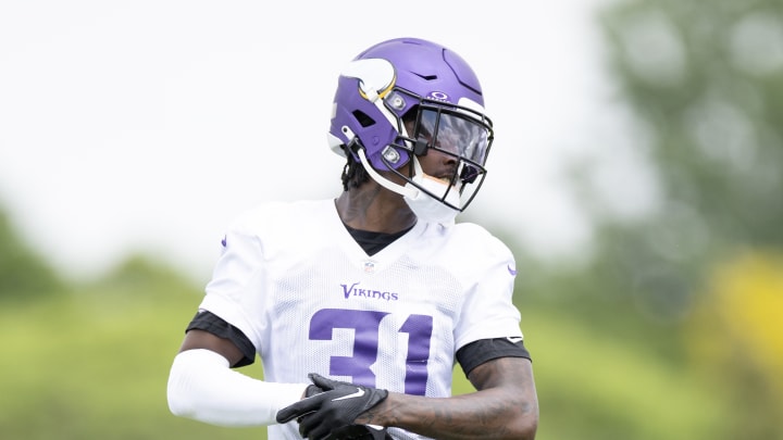 Khyree Jackson on May 20, 2024 during the first day of Vikings OTAs. Khyree Jackson on May 20, 2024 during the first day of Vikings OTAs.