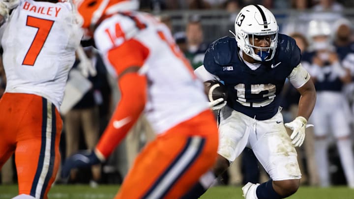 Penn State running back Kaytron Allen runs the ball in the fourth quarter against Illinois.
