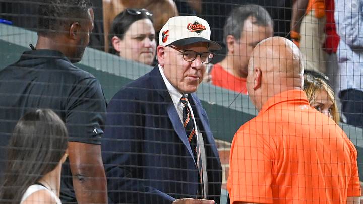 Jul 30, 2024; Baltimore, Maryland, USA; Baltimore Orioles majority owner David Rubenstein speaks with Cal Ripken behind home plate during the game against the Toronto Blue Jays at Oriole Park at Camden Yards. Mandatory Credit: Tommy Gilligan-USA TODAY Sports Jul 30, 2024; Baltimore, Maryland, USA; Baltimore Orioles majority owner David Rubenstein speaks with Cal Ripken behind home plate during the game against the Toronto Blue Jays at Oriole Park at Camden Yards. Mandatory Credit: Tommy Gilligan-USA TODAY Sports