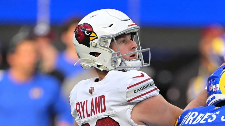 Oct 18, 2026; Inglewood, California, USA; Arizona Cardinals kicker Chad Ryland (38) watches as his winning field goal goes through the uprights to defeat the Los Angeles Rams at SoFi Stadium. Mandatory Credit: Jayne Kamin-Oncea-Imagn Images Oct 18, 2026; Inglewood, California, USA; Arizona Cardinals kicker Chad Ryland (38) watches as his winning field goal goes through the uprights to defeat the Los Angeles Rams at SoFi Stadium. Mandatory Credit: Jayne Kamin-Oncea-Imagn Images