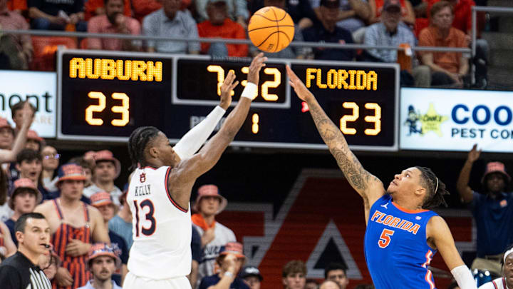Auburn Tigers guard Miles Kelly paced the team with 22 points, but Auburn fell to the Florida Gators 90-81. Auburn Tigers guard Miles Kelly paced the team with 22 points, but Auburn fell to the Florida Gators 90-81.