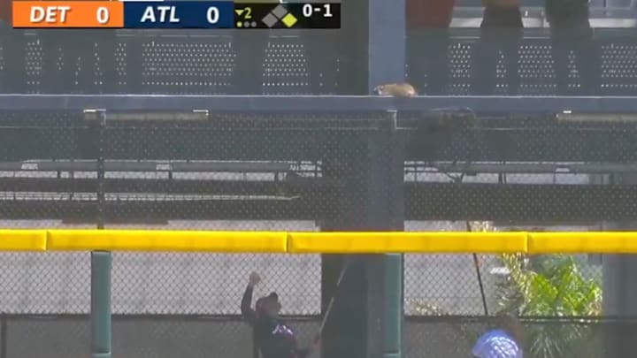 The Braves got a visitor in their bullpen on Tuesday