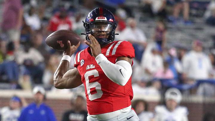 Aug 30, 2025; Oxford, Mississippi, USA; Mississippi Rebels quarterback Trinidad Chambliss (6) passes the ball during the fourth quarter against the Georgia State Panthers at Vaught-Hemingway Stadium. Mandatory Credit: Petre Thomas-Imagn Images Aug 30, 2025; Oxford, Mississippi, USA; Mississippi Rebels quarterback Trinidad Chambliss (6) passes the ball during the fourth quarter against the Georgia State Panthers at Vaught-Hemingway Stadium. Mandatory Credit: Petre Thomas-Imagn Images