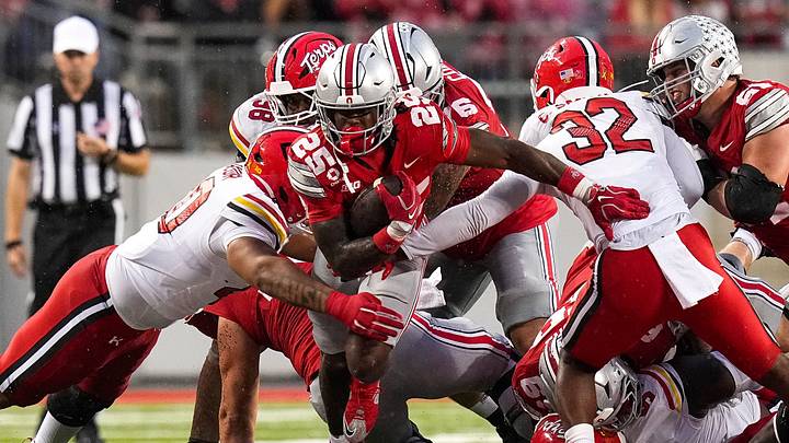 Ohio State Buckeyes running back Bo Jackson (25) runs the ball in the second half of the NCAA football game at Ohio Stadium on Oct. 10, 2026 in Columbus, Ohio. Ohio State Buckeyes running back Bo Jackson (25) runs the ball in the second half of the NCAA football game at Ohio Stadium on Oct. 10, 2026 in Columbus, Ohio.