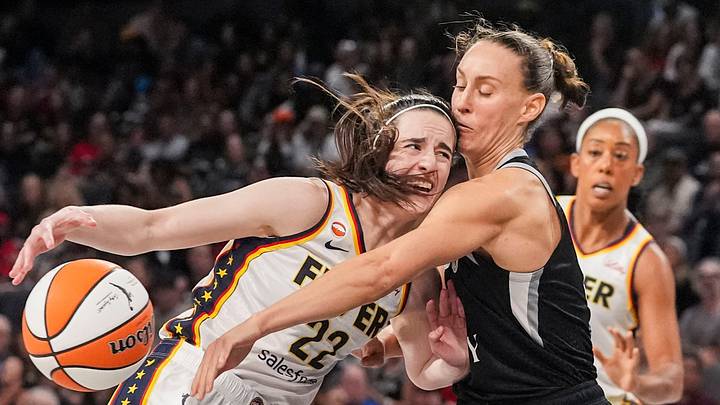 Las Vegas Aces forward Stephanie Talbot (7) guards Indiana Fever guard Caitlin Clark (22) on Sunday, Sept. 27, 2026, during the second half of Game 1 of the first round of the WNBA Playoffs at Michelob ULTRA Arena in Las Vegas. The Las Vegas Aces defeated the Indiana Fever, 102-85. Las Vegas Aces forward Stephanie Talbot (7) guards Indiana Fever guard Caitlin Clark (22) on Sunday, Sept. 27, 2026, during the second half of Game 1 of the first round of the WNBA Playoffs at Michelob ULTRA Arena in Las Vegas. The Las Vegas Aces defeated the Indiana Fever, 102-85.