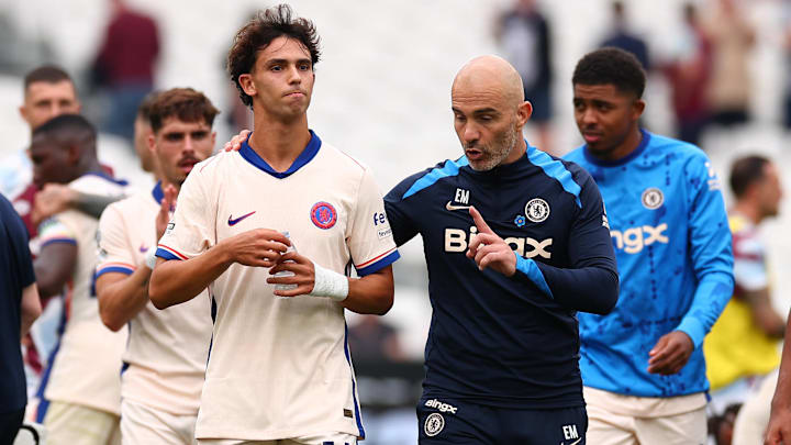 Felix and Maresca in conversation after Chelsea's 3-0 win over West Ham.