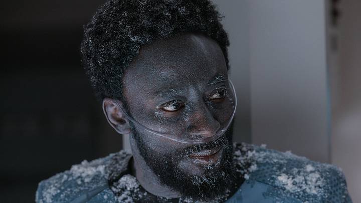 Babs Olusanmokun as Dr. M’Benga in Star Trek: Strange New Worlds, episode 6, season 4. Photo Credit: Jan Thijs/Paramount+ Babs Olusanmokun as Dr. M’Benga in Star Trek: Strange New Worlds, episode 6, season 4. Photo Credit: Jan Thijs/Paramount+