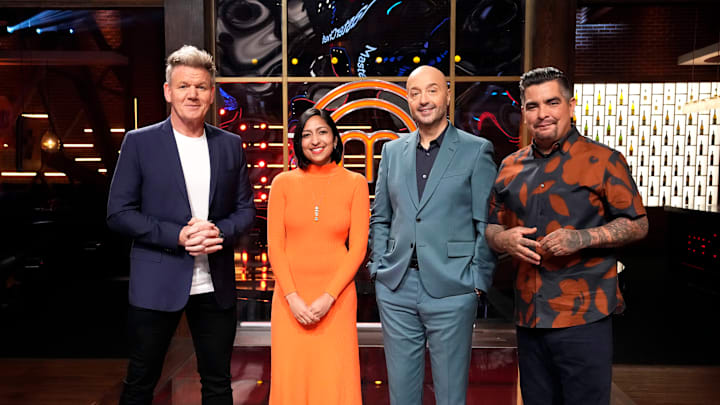 MASTERCHEF: L-R: Host/judge Gordon Ramsay, special guest Priya Krishna, and judges Aarón Sánchez and Joe Bastianich in the “Millennials Auditions” season premiere episode of MASTERCHEF airing Wednesday, May 29 (8:00-9:00 PM ET/PT) on FOX. © 2024 FOXMEDIA LLC. Cr: FOX.