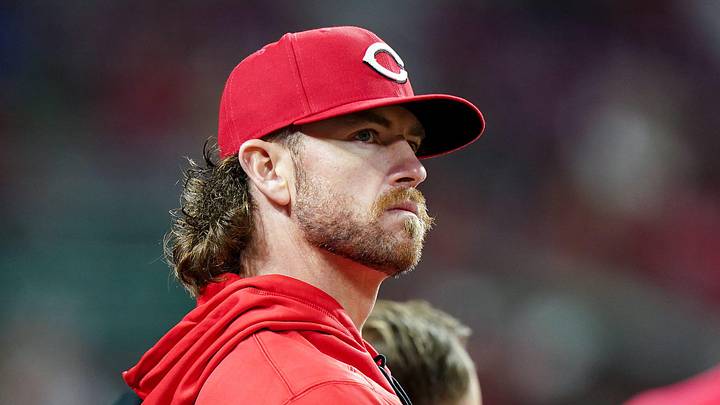 Cincinnati Reds Chris Paddack looks on from the dugout