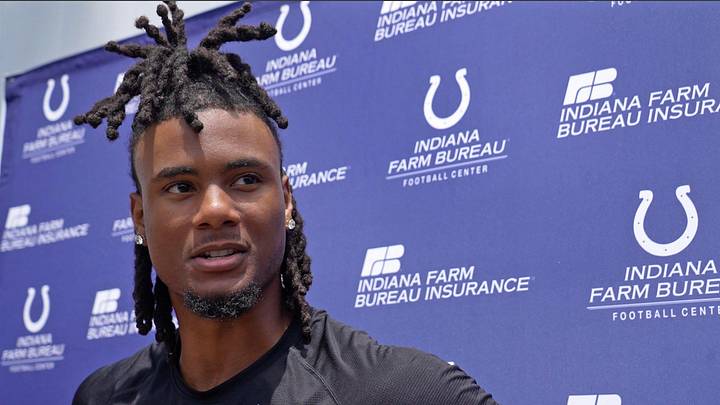 Former Indianapolis Colts wide receiver Adonai Mitchell takes interviews Former Indianapolis Colts wide receiver Adonai Mitchell takes interviews