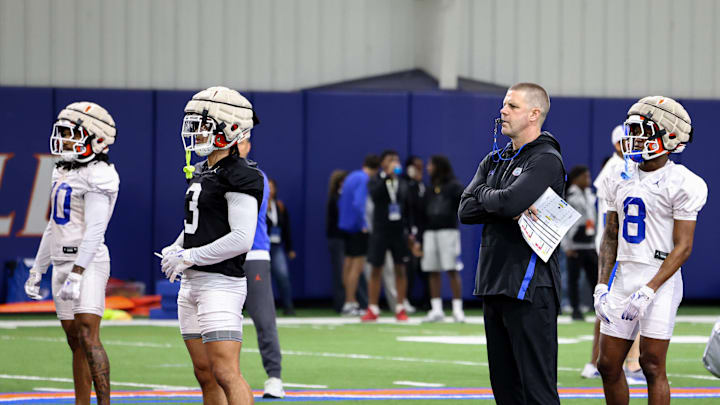 Tank Hawkins (10), Eugene Wilson III (3) and Vernell Brown III (8) are three of the 11 players currently competing for the punt returner position, Florida Gators special teams coordinator Joe Houston announced Saturday.