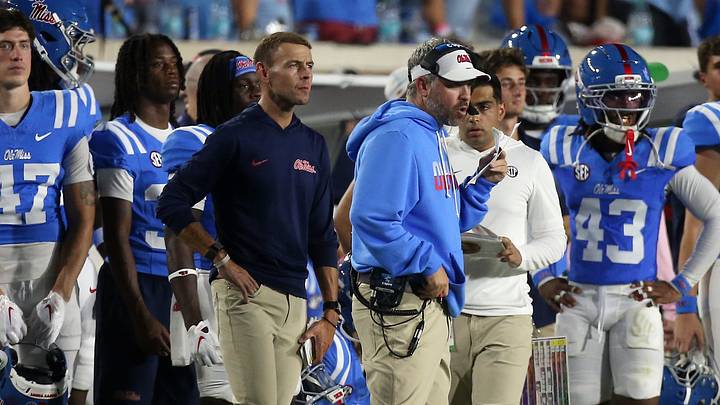 Mississippi Rebels Head Coach Pete Golding looks on. Mandatory Credit: Petre Thomas-Imagn Images