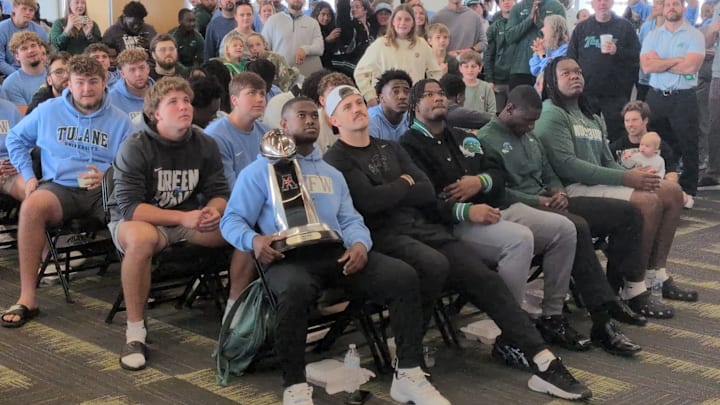 The Tulane football team awaits the announcement of their seeding in the CFP The Tulane football team awaits the announcement of their seeding in the CFP