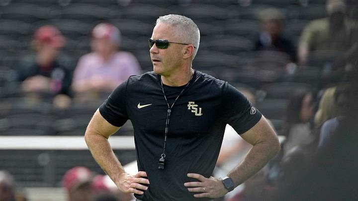 Oct 3, 2026; Tallahassee, Florida, USA; Florida State Seminoles head coach Mike Norvell before the game against the Virginia Cavaliers at Doak S. Campbell Stadium. Mandatory Credit: Melina Myers-Imagn Images Oct 3, 2026; Tallahassee, Florida, USA; Florida State Seminoles head coach Mike Norvell before the game against the Virginia Cavaliers at Doak S. Campbell Stadium. Mandatory Credit: Melina Myers-Imagn Images