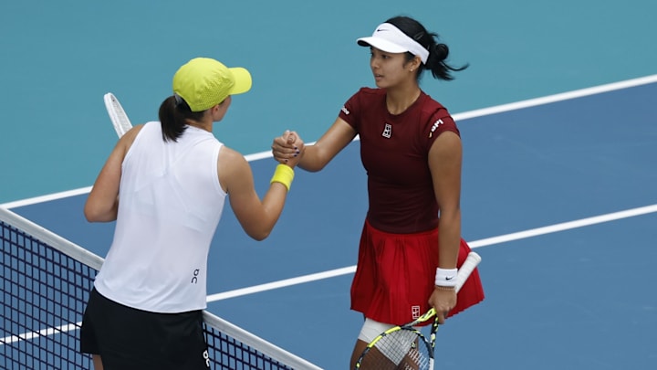 Alexandra Eala defeated Iga Swiatek in the Miami Open and must face off again in Madrid. Alexandra Eala defeated Iga Swiatek in the Miami Open and must face off again in Madrid.