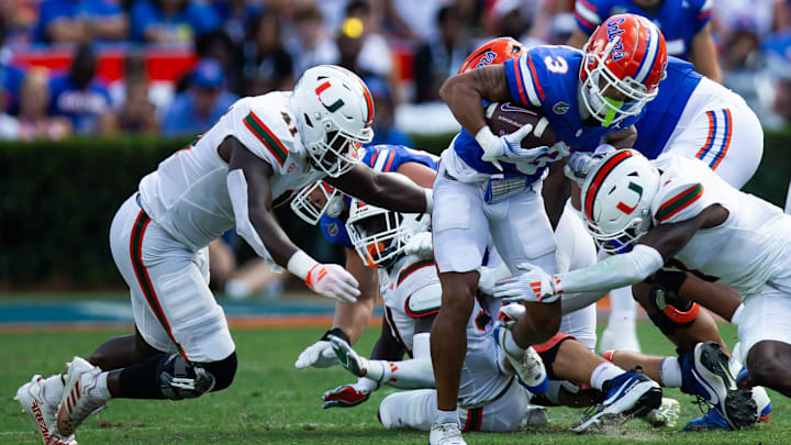 Florida Gators wide receiver Eugene Wilson III (3) runs during the season opener at Ben Hill Griffin Stadium in Gainesville, FL on Saturday, August 31, 2024 against the University of Miami Hurricanes in the first half. Miami lead 24-10 at the half. [Doug Engle/Gainesville Sun]