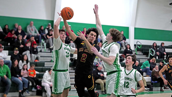 The New Britain Golden Hurricanes and Northwest Catholic Lions boys basketball teams are two of the 16 DI playoff basketball teams. The New Britain Golden Hurricanes and Northwest Catholic Lions boys basketball teams are two of the 16 DI playoff basketball teams.
