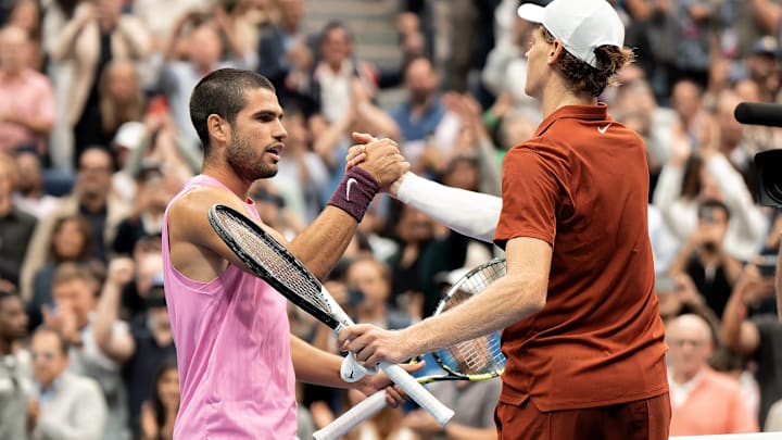 Carlos Alcaraz defeated Jannik Sinner in four sets in the 2025 U.S. Open final.
