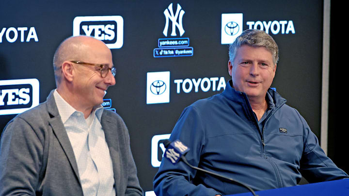 N.Y. Yankees general manager Brian Cashman and team owner Hal Steinbrenner announce team's hair N.Y. Yankees general manager Brian Cashman and team owner Hal Steinbrenner announce team's hair