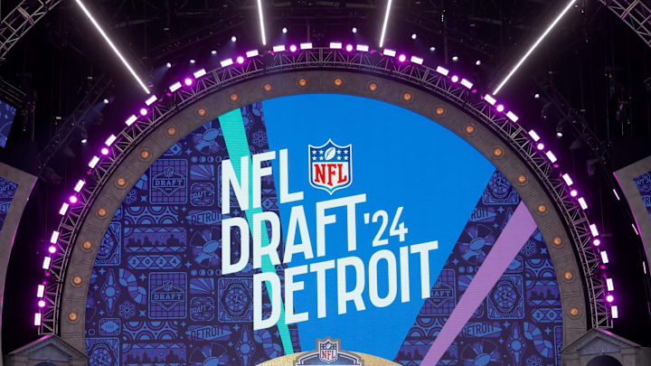 The Detroit Youth Choir performs for at the NFL draft theater before the start of the second round