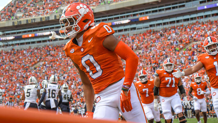 Sep 9, 2023; Clemson, South Carolina, USA; Clemson wide receiver Antonio Williams