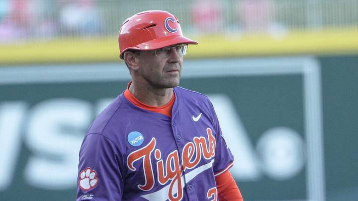 Clemson Head Coach Erik Bakich during the top of the third inning at Fifth Third Bank Park in Spartanburg, S.C. Tuesday, May 12, 2026. Clemson Head Coach Erik Bakich during the top of the third inning at Fifth Third Bank Park in Spartanburg, S.C. Tuesday, May 12, 2026.