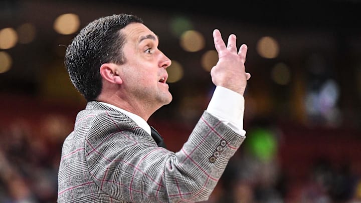 Mississippi State Coach Sam Purcell during the first quarter of the SEC Women's Basketball