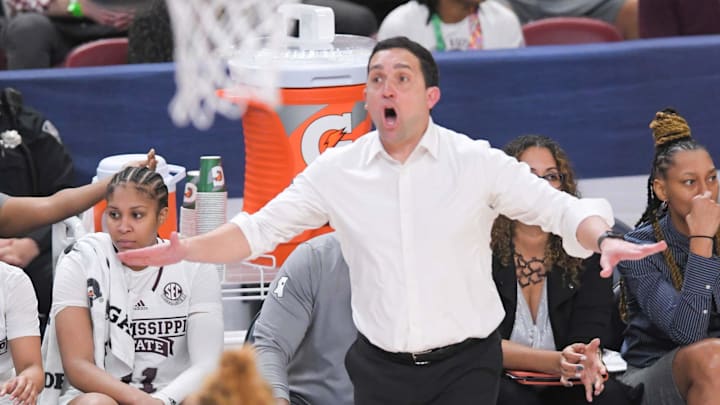 Mississippi State Coach Sam Purcell during the fourth quarter of the SEC Women's Basketball