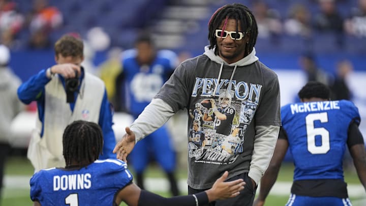 Oct 22, 2023; Indianapolis, Indiana, USA; Indianapolis Colts quarterback Anthony Richardson (5), who
