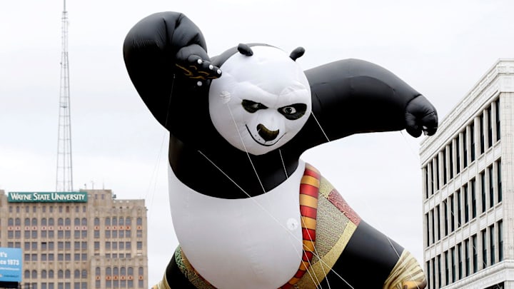 The Kung Fu Panda Bear from the popular movie delighted many kids as it floated down Woodward Avenue