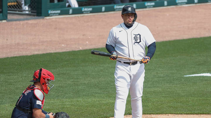Tigers designated hitter Miguel Cabrera gets ready to bat against Red Sox during the sixth inning of
