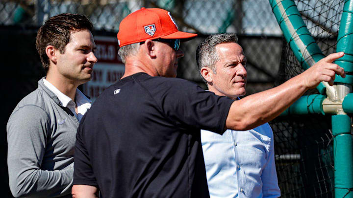 Detroit Tigers chairman and CEO Chris Ilitch and president of baseball operations Scott Harris talk