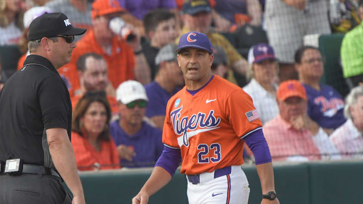 Clemson baseball head coach Erik Bakich was outspoken about bidding wars in the offseason, preferring his in-house players. Clemson baseball head coach Erik Bakich was outspoken about bidding wars in the offseason, preferring his in-house players.