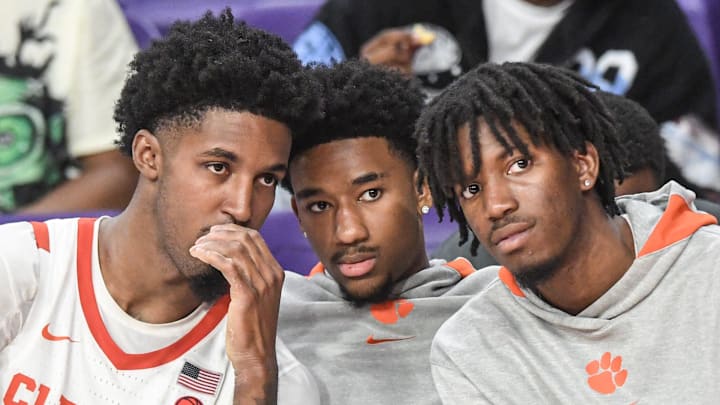 Clemson redshirt freshman Ace Buckner (middle) recorded 18 points in his debut for the Tigers' win over New Hampshire. 