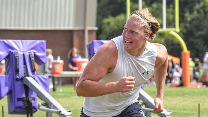 Leesville Road 2022 three-star defensive end Beau Atkinson during Dabo Swinney Football Camp 2021 in Clemson, S.C. Thursday, June 10, 2021.
Dabo Swinney Football Camp 2021 Leesville Road 2022 three-star defensive end Beau Atkinson during Dabo Swinney Football Camp 2021 in Clemson, S.C. Thursday, June 10, 2021.
Dabo Swinney Football Camp 2021