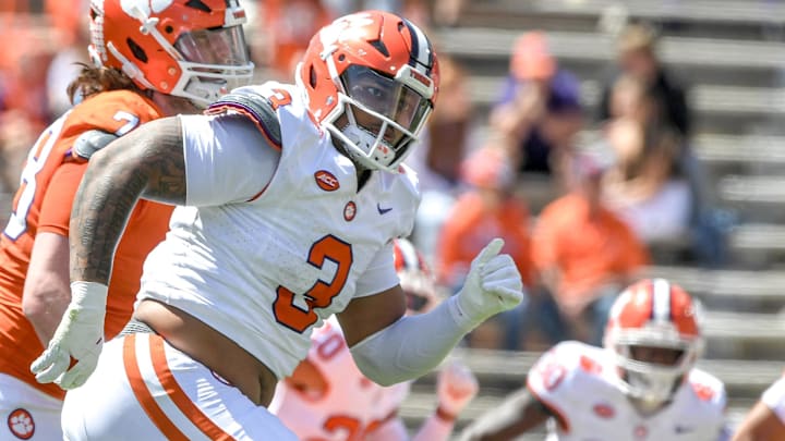 Clemson defensive end T.J. Parker during the Spring football game in Clemson, S.C. Clemson defensive end T.J. Parker during the Spring football game in Clemson, S.C.
