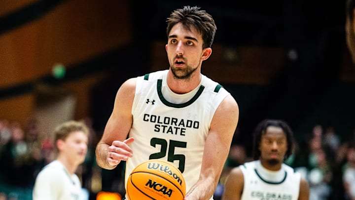 Colorado State's Ethan Morton gets ready for a free throw during a game against North Dakota Colorado State's Ethan Morton gets ready for a free throw during a game against North Dakota