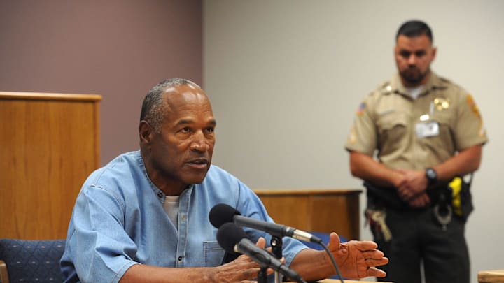 O.J. Simpson attends a parole hearing at Lovelock Correctional Center. Simpson is serving a nine to 33-year prison term for a 2007 armed robbery and kidnapping conviction.