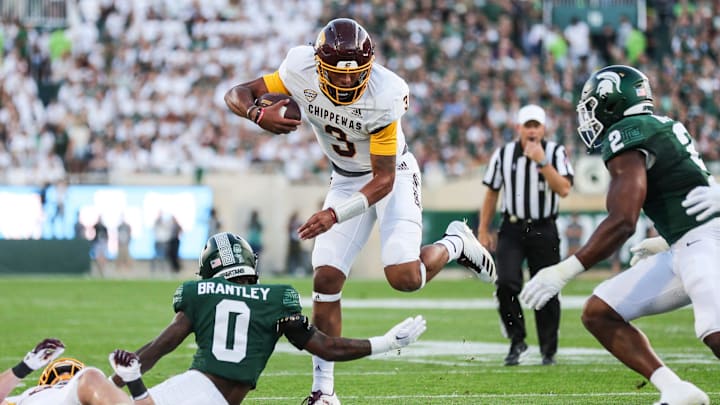 Central Michigan quarterback Bert Emanuel Jr. (3). Central Michigan quarterback Bert Emanuel Jr. (3).
