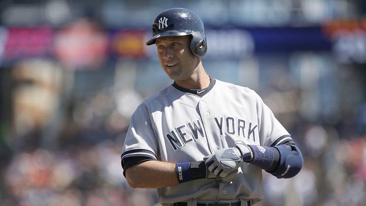Yankees Derek Jeter smiles as he gets ready to bat during the third inning of his last regular season game Yankees Derek Jeter smiles as he gets ready to bat during the third inning of his last regular season game