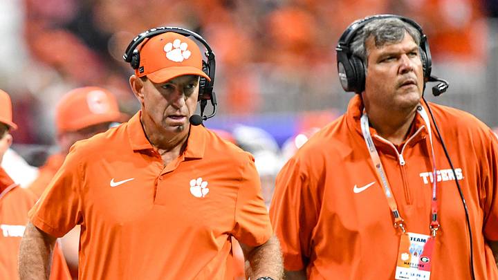 Clemson head coach Dabo Swinney and offensive line coach Matt Luke locked in another commitment with Elijah Morrison. Clemson head coach Dabo Swinney and offensive line coach Matt Luke locked in another commitment with Elijah Morrison.