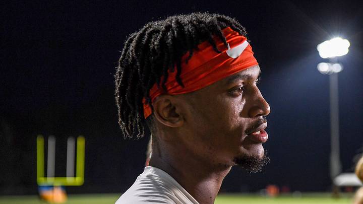 Clemson wide receiver Diondre Overton (14) talks with media after practice at the Allen N. Reeves Football Complex Monday, August 5, 2019.
Clemson Football Practice Monday August 5 Clemson wide receiver Diondre Overton (14) talks with media after practice at the Allen N. Reeves Football Complex Monday, August 5, 2019.
Clemson Football Practice Monday August 5