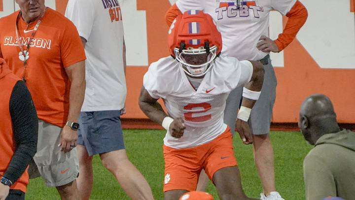 Clemson cornerback Ashton Hampton (2) during practice at the Allen N. Reeves Sports Complex in Clemson, S.C. Clemson cornerback Ashton Hampton (2) during practice at the Allen N. Reeves Sports Complex in Clemson, S.C.