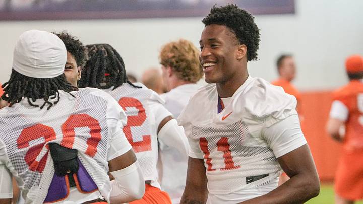 Clemson safety Polo Anderson (11) during practice at the Allen N. Reeves Sports Complex in Clemson, S.C.