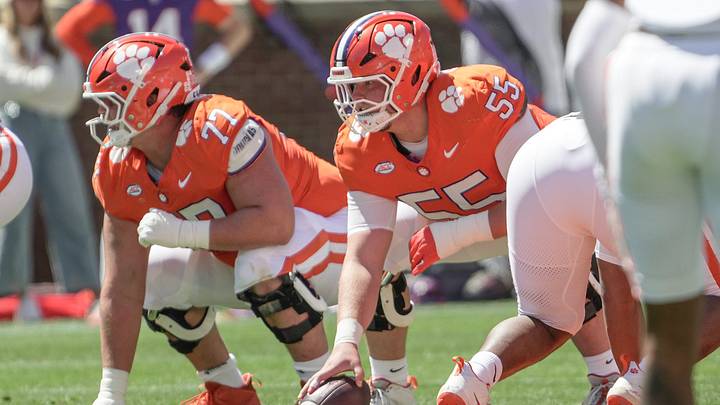 Clemson offensive lineman Harris Sewell (55) moves into center after three seasons as the Tigers' rotational guard. Clemson offensive lineman Harris Sewell (55) moves into center after three seasons as the Tigers' rotational guard.