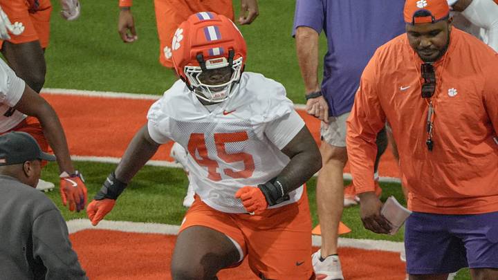 Clemson defensive lineman Vic Burley (45) was arrested on Saturday morning due to disorderly conduct, according to Clemson Athletics. Clemson defensive lineman Vic Burley (45) was arrested on Saturday morning due to disorderly conduct, according to Clemson Athletics.