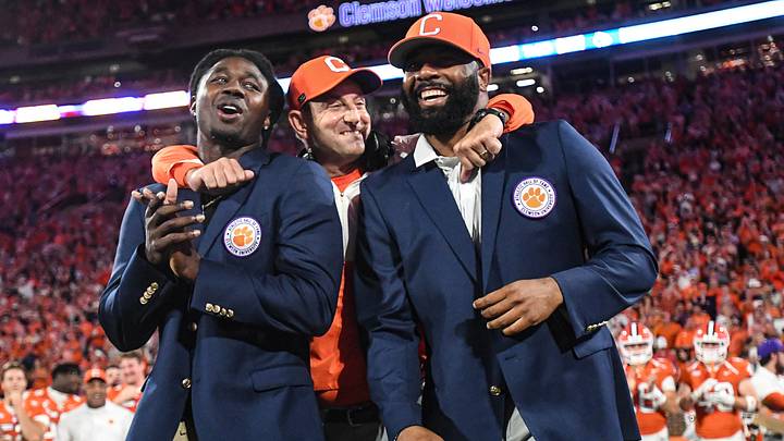 Former Clemson quarterback Tajh Boyd (right) is now the program's position coach to begin the 2026 season. Former Clemson quarterback Tajh Boyd (right) is now the program's position coach to begin the 2026 season.