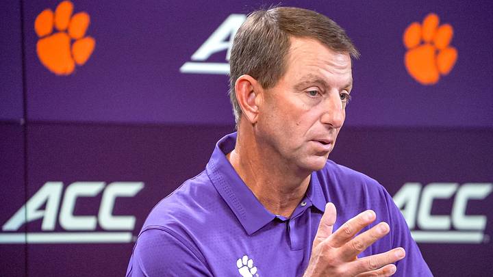 Clemson football Dabo Swinney speaks to media at the week 2 press conference in the Smart Family Media Center. Clemson football Dabo Swinney speaks to media at the week 2 press conference in the Smart Family Media Center.